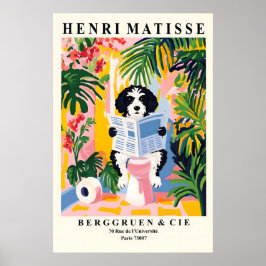 Poster Black and White Portuguese Water Dog Print