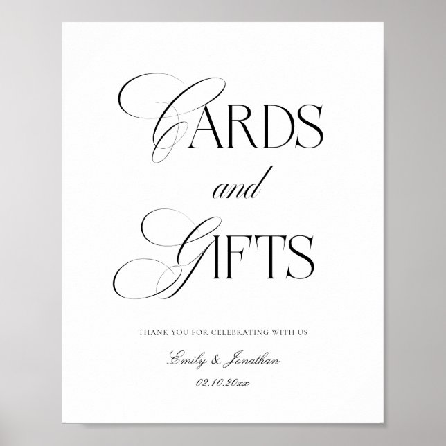 Poster Black and White Wedding Cards and Gifts (Frente)