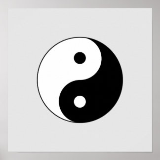 Poster Black and White Yin-Yang
