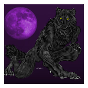 Pôster Black Anthro Werewolf