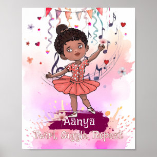 Poster Black Baby Ballerina Wall Art