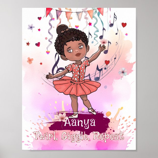 Poster Black Baby Ballerina Wall Art (Frente)