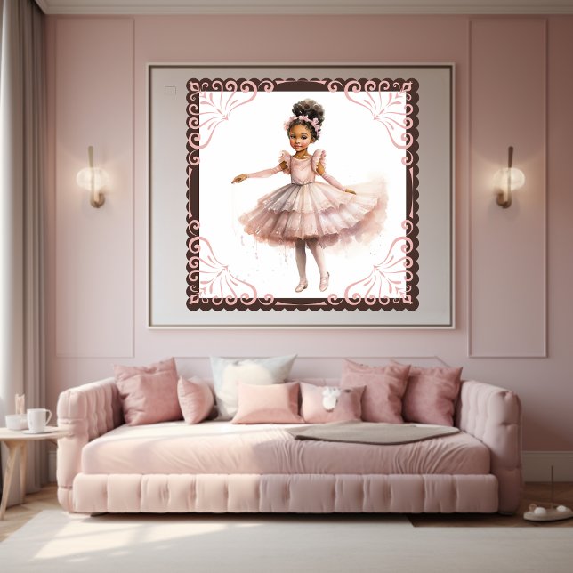 Poster Black Ballerina, Pink Tutu, Banda-Cabeça Floral Ro (Criador carregado)