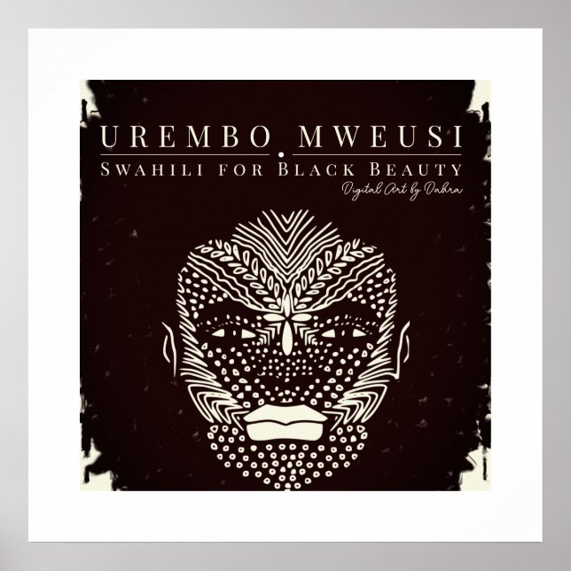 Poster Black Beauty African Woman Tribal Face Markings (Frente)