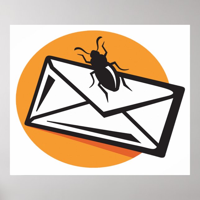 Poster Black Beetle Insect on Envelope (Frente)