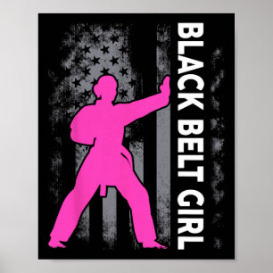 Poster Black Belt Girl Karate Jiu Jitsu Taekwondo Martial