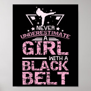 Poster Black Belt Karate Taekwondo Girl