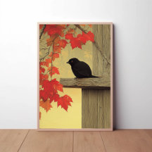 Black Bird Melampitta e Autumn Leaves