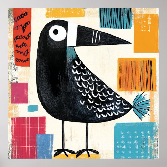 Poster Black Bird Modern Art (Frente)