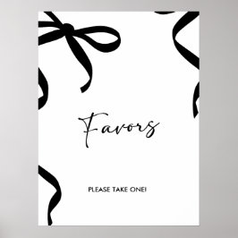 Poster Black Bow She's Tying the Knot Bridal Shower