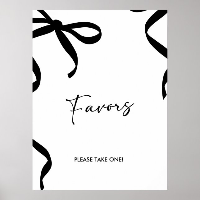 Poster Black Bow She's Tying the Knot Bridal Shower (Frente)