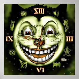 Pôster Black Cat 13 Relógio Halloween