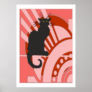 Pôster Black Cat Art Deco
