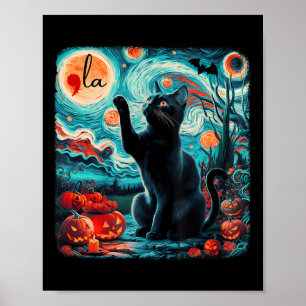 Poster Black Cat Comma La Kamala Harris Halloween Starry
