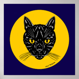Poster Black Cat Face