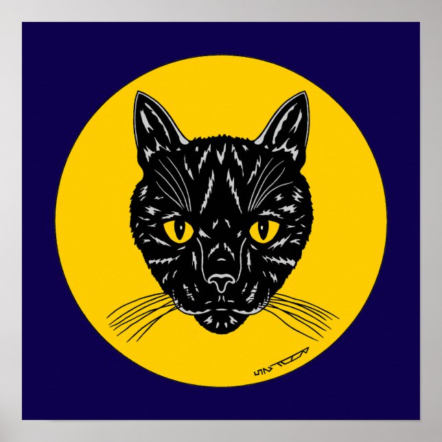 Poster Black Cat Face (Frente)