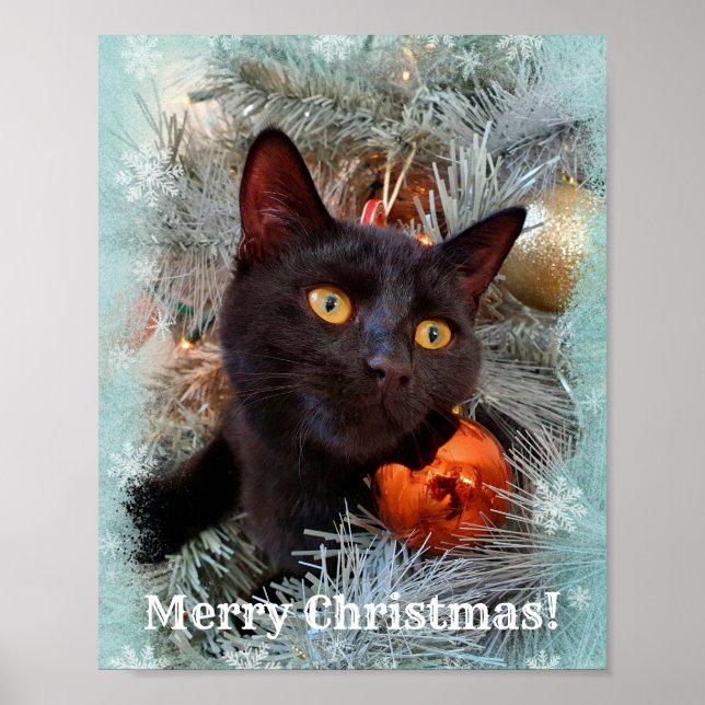 Poster Black Cat Feliz Natal (Frente)