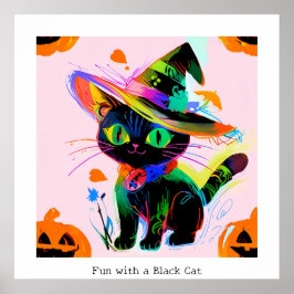 Poster Black Cat Halloween