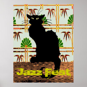Poster Black Cat on Japonês Wall Paper, Jazz Fest