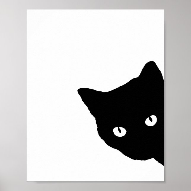 Poster Black Cat Side White (Frente)