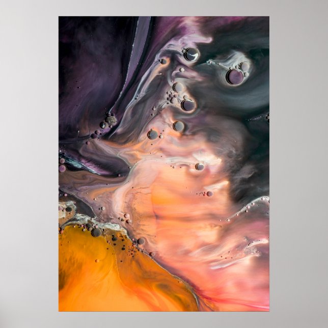 Poster Black Coral e Orange Abstrato Minimalist por Fion (Frente)