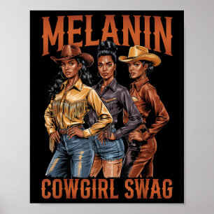 Poster Black Cowgirl Vibes Melanin Black History Texas We