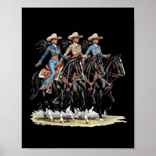 Poster Black Cowgirl Western Melanin Rodeo Historiador Af