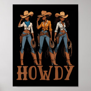 Poster Black Cowgirl Western Rodeo Melanin Juneteten Bla