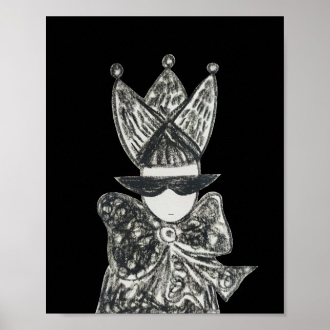 Poster Black crown,bow and sunglasses    (Frente)
