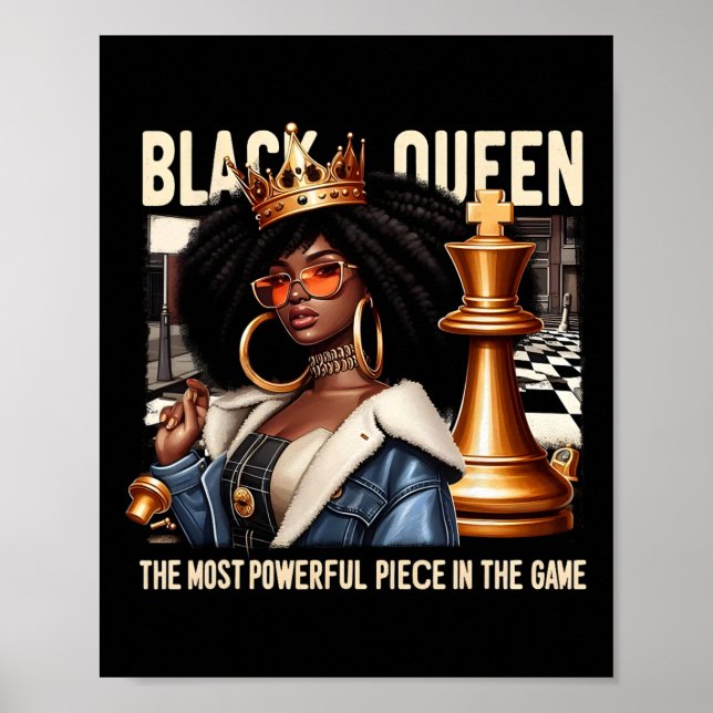 Poster Black Culture Black Queen Chess Empowerment Black (Frente)
