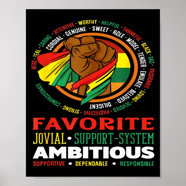 Poster Black Dad Hero Role Model Ambitious Strong  (Frente)