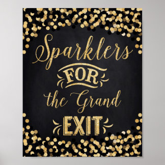 Poster Black Dourado de Casamento- Sparklers
