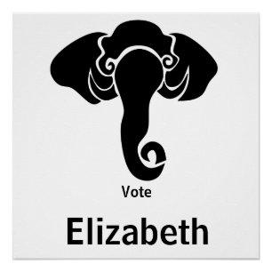 Pôster Black Elephant Family Home Address Republican