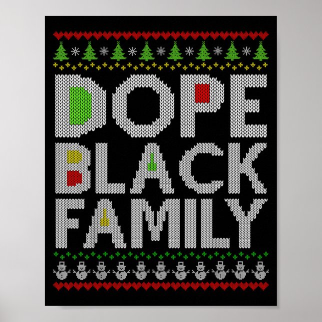 Poster Black Family 2025 Afro Christmas Tree Santa Pj Mat (Frente)