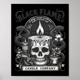Poster Black Flame Candres Company Halloween Skullcap Sca