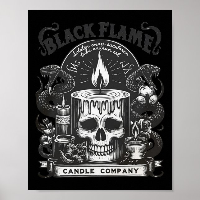 Poster Black Flame Candres Company Halloween Skullcap Sca (Frente)
