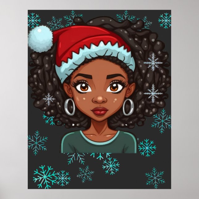 Poster Black Girl Christmas Magic Melanin Ugly Xmas Sweat (Frente)