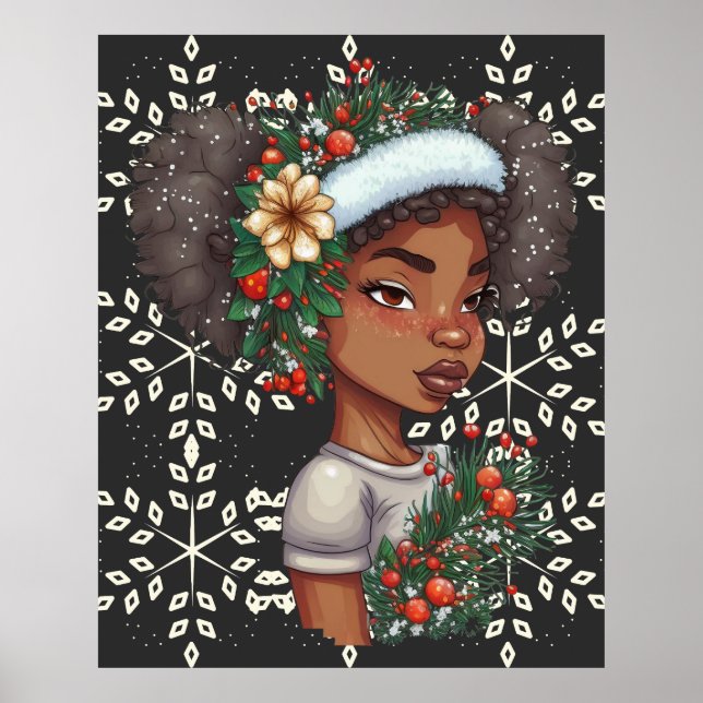 Poster Black Girl Christmas Magic Melanin Ugly Xmas Sweat (Frente)