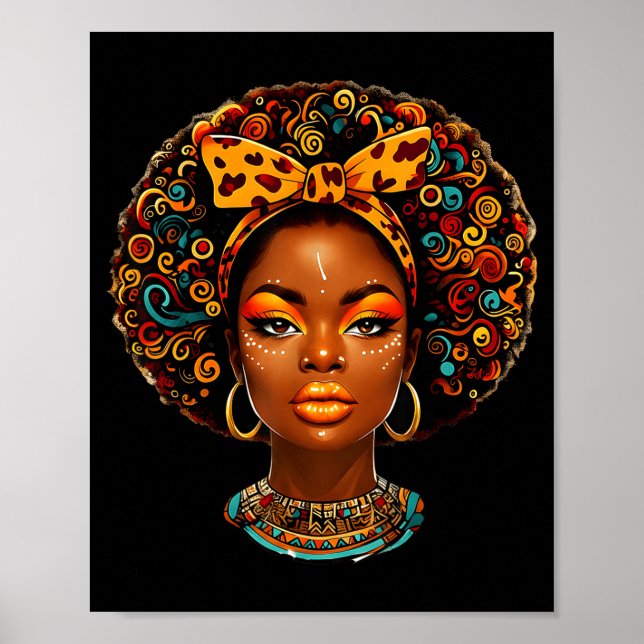 Poster Black Girl Magic Afro Melanin Queen African Americ (Frente)