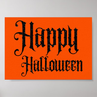 Poster Black Glitter Happy Halloween
