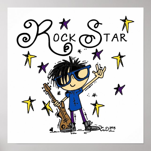 Pôster Black Hair Boy Star (Frente)