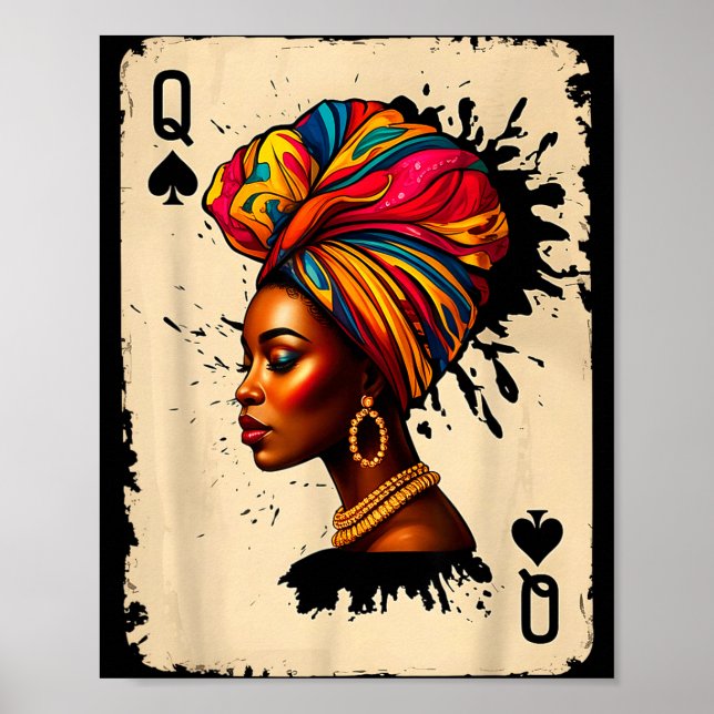 Poster Black History African Melanin Queen Card Proud Gir (Frente)