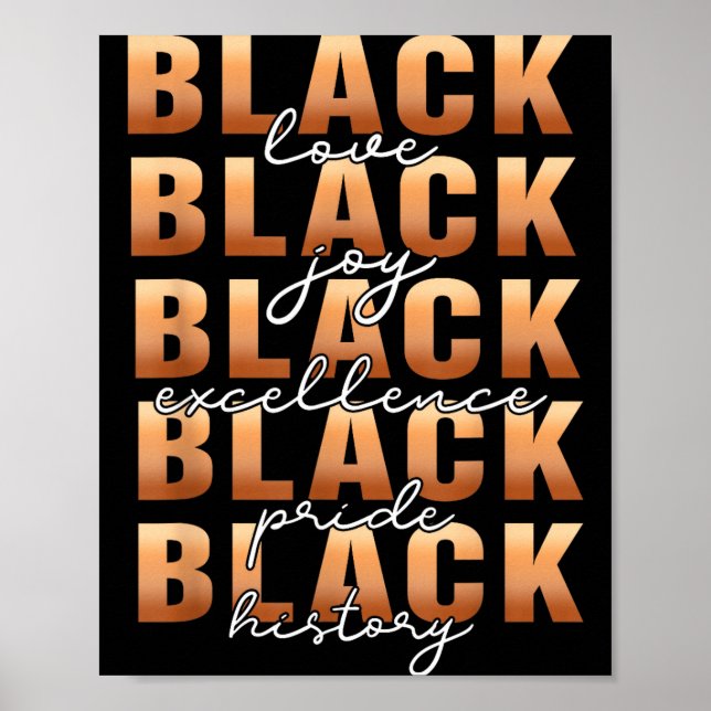 Poster Black History Black Love Joy Exellence Pride Melan (Frente)