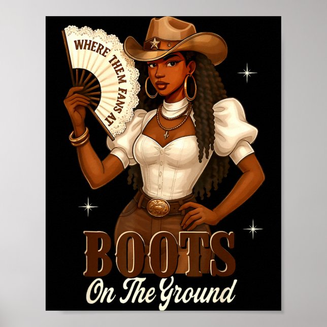 Poster Black History Boots On The Ground Cowgirl Western  (Frente)