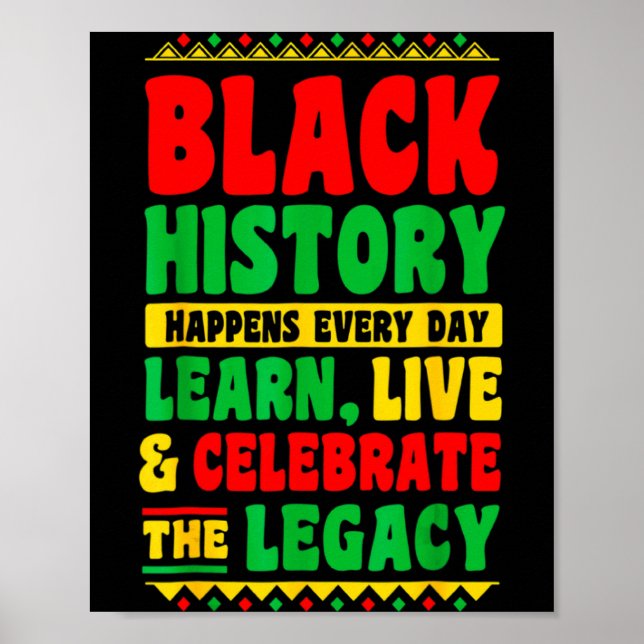 Poster Black History Happens Every Day Learn Live Celebra (Frente)