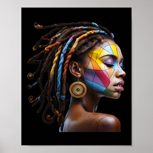 Poster Black History Mês de Arte Preta de Cabelo (Frente)