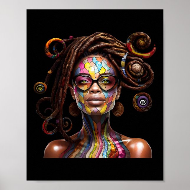 Poster Black History Mês de Arte Preta de Cabelo (Frente)