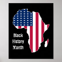 Black History Month African American Flag Map 