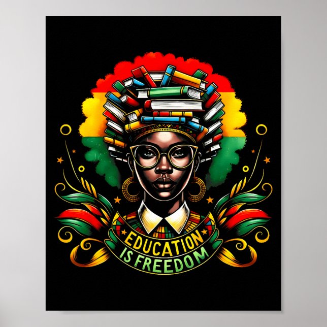 Poster Black History Month Black Leaders African American (Frente)