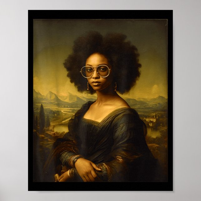 Poster Black History Month Black Mona Lisa African Americ (Frente)